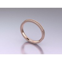  14K Gold 2mm Memory Ring with stone 1,58 gr 
