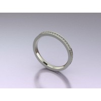  14K Gold 2mm Memory Ring with stone 1,58 gr 