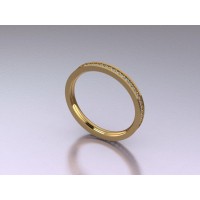  14K Gold 2mm Memory Ring with stone 1,58 gr 