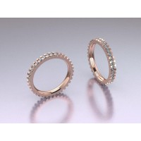  Silver 2mm Memory Ring with stone NS1009