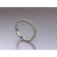  Silver 2mm Memory Ring with stone NS1009