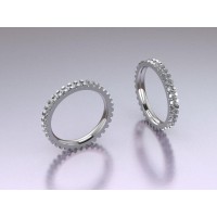  Silver 2mm Memory Ring with stone NS1009