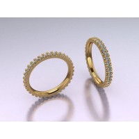  Silver 2mm Memory Ring with stone NS1009