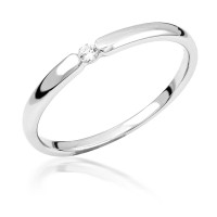  14K White Gold Engagement  Ring with diamond 0,05 ct