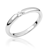  14K White Gold Engagement  Ring with diamond 0,2 ct