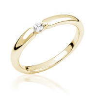  14K Yellow Gold Engagement  Ring with diamond 0,2 ct