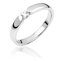  14K White Gold Engagement  Ring with diamond 0,4 ct