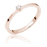  14K Rose Gold Engagement  Ring with diamond 0,05 ct