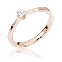 14K Rose Gold Engagement  Ring with diamond 0,3 ct