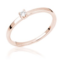  14K Rose Gold Engagement  Ring with diamond 0,05 ct