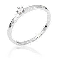  14K White Gold Engagement  Ring with diamond 0,05 ct