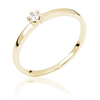  14K Yellow Gold Engagement  Ring with diamond 0,1 ct