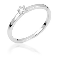  14K White Gold Engagement  Ring with diamond 0,2 ct