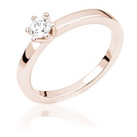  14K Rose Gold Engagement  Ring with diamond 0,4 ct