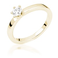  14K Yellow Gold Engagement  Ring with diamond 0,3 ct