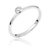  14K White Gold Engagement  Ring with diamond 0,05 ct