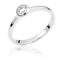  14K White Gold Engagement  Ring with diamond 0,3 ct