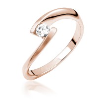  14K Rose Gold Engagement  Ring with diamond 0,15 ct