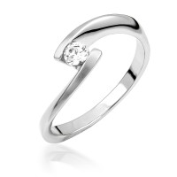  14K White Gold Engagement  Ring with diamond 0,05 ct