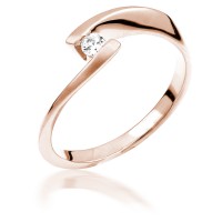  14K Rose Gold Engagement  Ring with diamond 0,2 ct