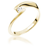  14K Yellow Gold Engagement  Ring with diamond 0,2 ct