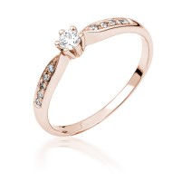  14K Rose Gold Engagement  Ring with diamond 0,05 ct