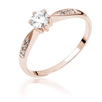  14K Rose Gold Engagement  Ring with diamond 0,4 ct