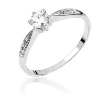  14K White Gold Engagement  Ring with diamond 0,5 ct
