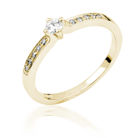  14K Yellow Gold Engagement  Ring with diamond 0,15 ct