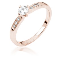  14K Rose Gold Engagement  Ring with diamond 0,4 ct