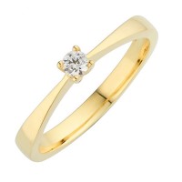  14K Yellow Gold Engagement  Ring with diamond 0,10 ct