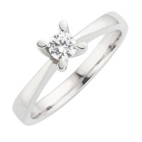  14K White Gold Engagement  Ring with diamond 0,05 ct