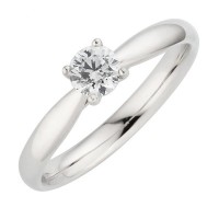  14K White Gold Engagement  Ring with diamond 0,40 ct