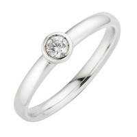  14K White Gold Engagement  Ring with diamond 0,05 ct