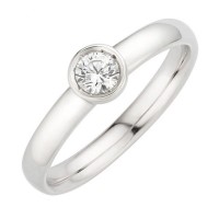  14K White Gold Engagement  Ring with diamond 0,25 ct