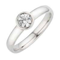  14K White Gold Engagement  Ring with diamond 0,40 ct